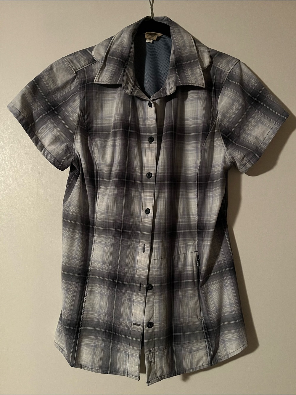 Duluth Trading Co Women’s Light Gray Plaid Shirt Jacket
